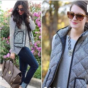 J. Crew herringbone chevron puffer vest #3250